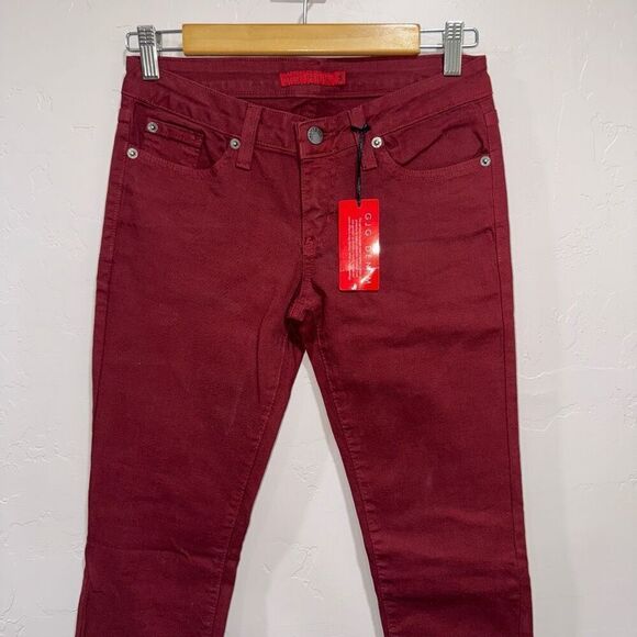 NEW GJG Denin Maroon Skinny Jeans Size 5 - Picture 2 of 8